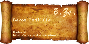 Beros Zsófia névjegykártya